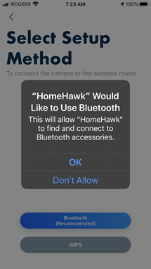 Bluetooth permissions dialogue