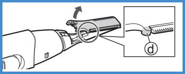 Image shows protrusion tab located at the bottom of the blade