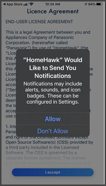 App notifications dialogue