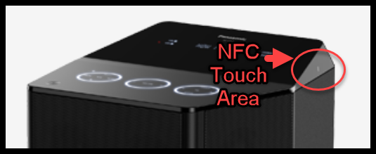 Image shows SC-UA7 NFC Touch Area located on the right side of the unit near the top