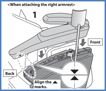 Image shows align arrow up marks