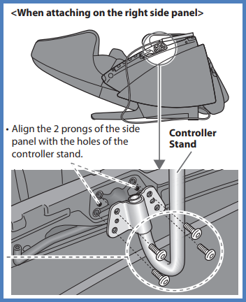 Shows attaching on the right side panel