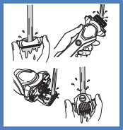 Image shows running water on pieces as described in step 6