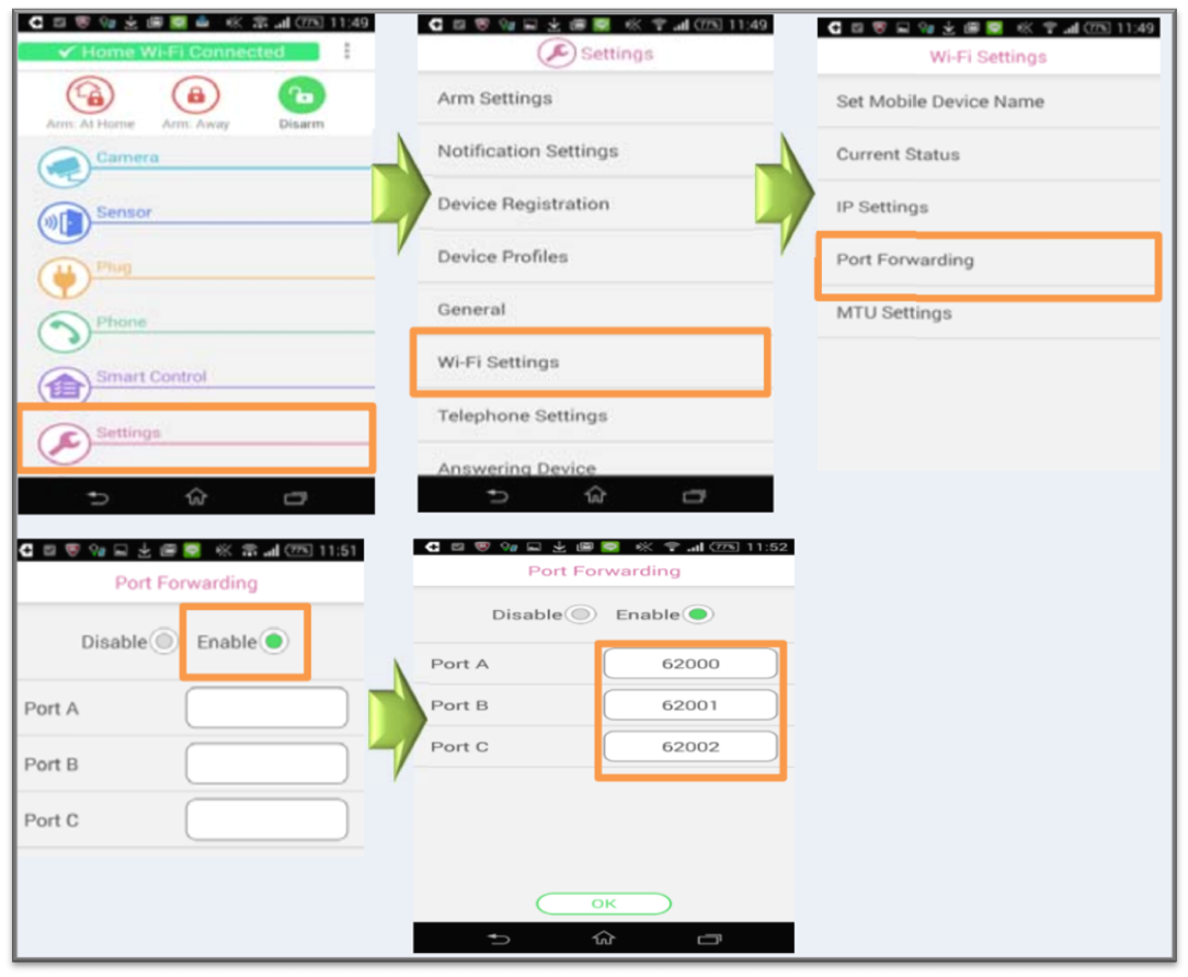 Image shows Step two screen shots for steps 1 to 8