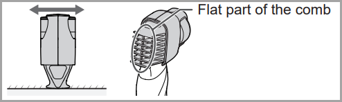 Comb flat on skin